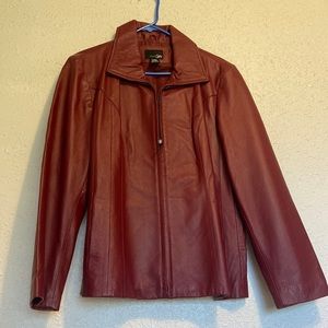 Maroon leather jacket